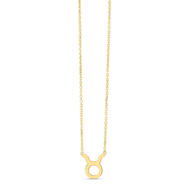 14K Yellow Gold Taurus Necklace 14K yellow gold Taurus zodiac pendant necklace with soldered bail