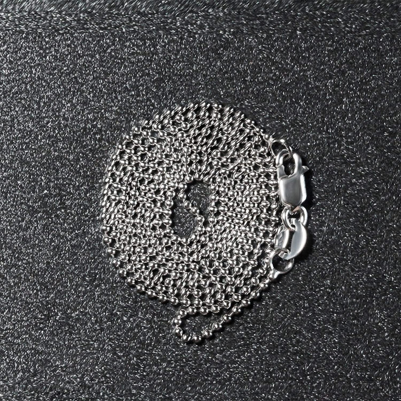 14k White Gold Bead Chain 1.0mm (1.00 mm) 14K white gold bead chain 1.0mm with round beaded links