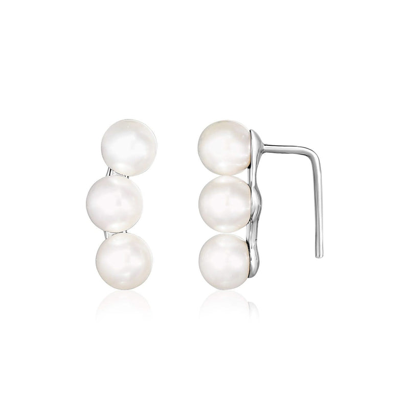 Sterling Silver Climber Earrings with Freshwater Pearls Sterling silver climber earrings with pear freshwater pearls