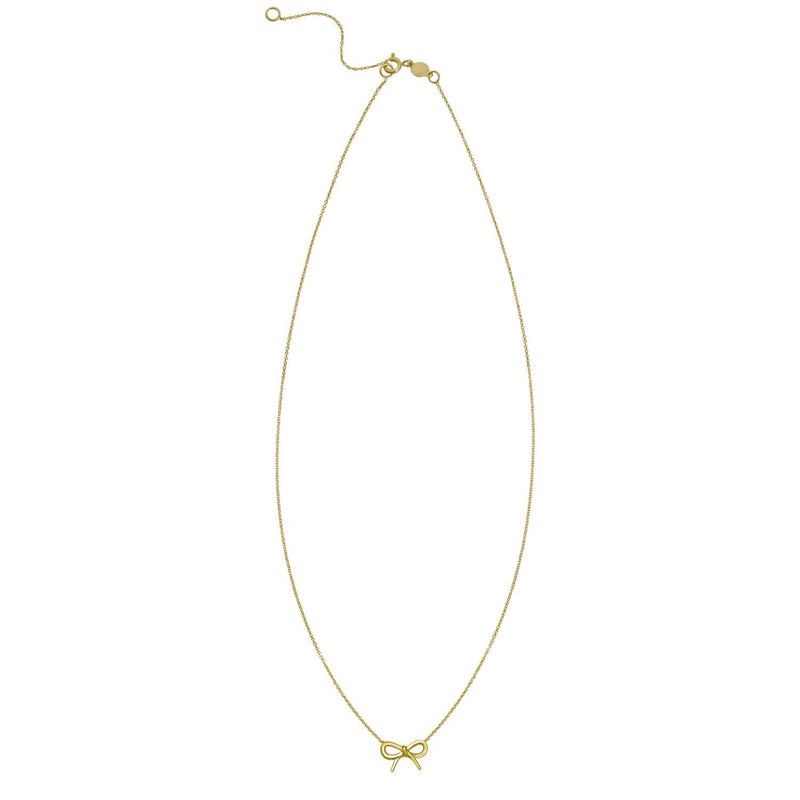 14K Yellow Gold Small Bow Necklace 14K yellow gold small bow necklace pendant