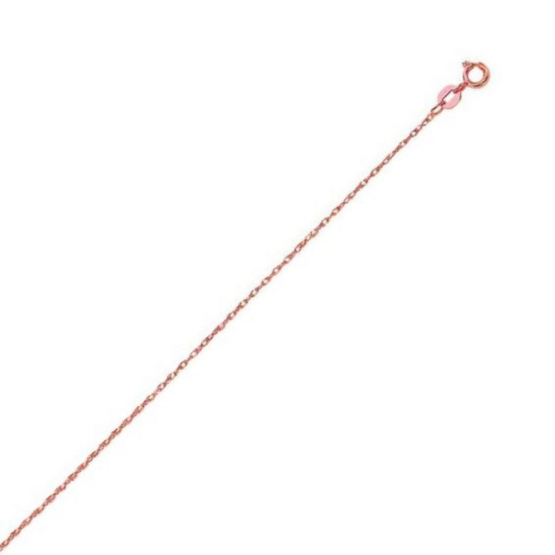 14k Yellow Gold Machine Rope Chain (0.85 mm) 14K yellow gold rope chain with fine 0.85 mm twisted link pattern