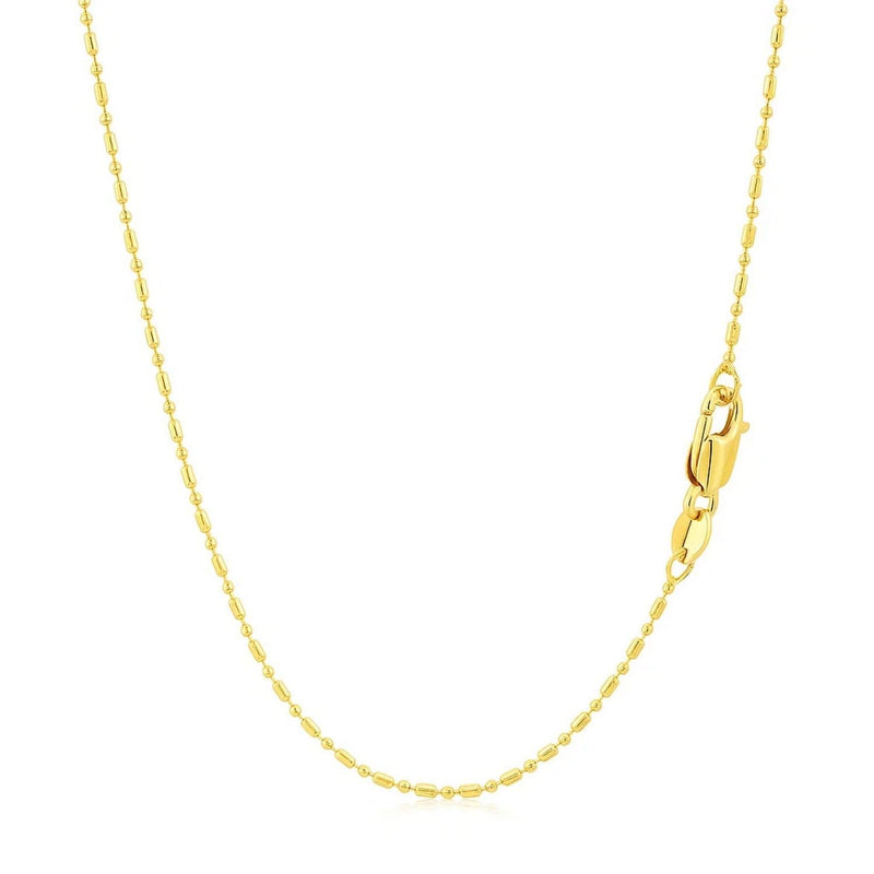 14k Yellow Gold Diamond-Cut Bead Chain (0.90 mm) Product Image