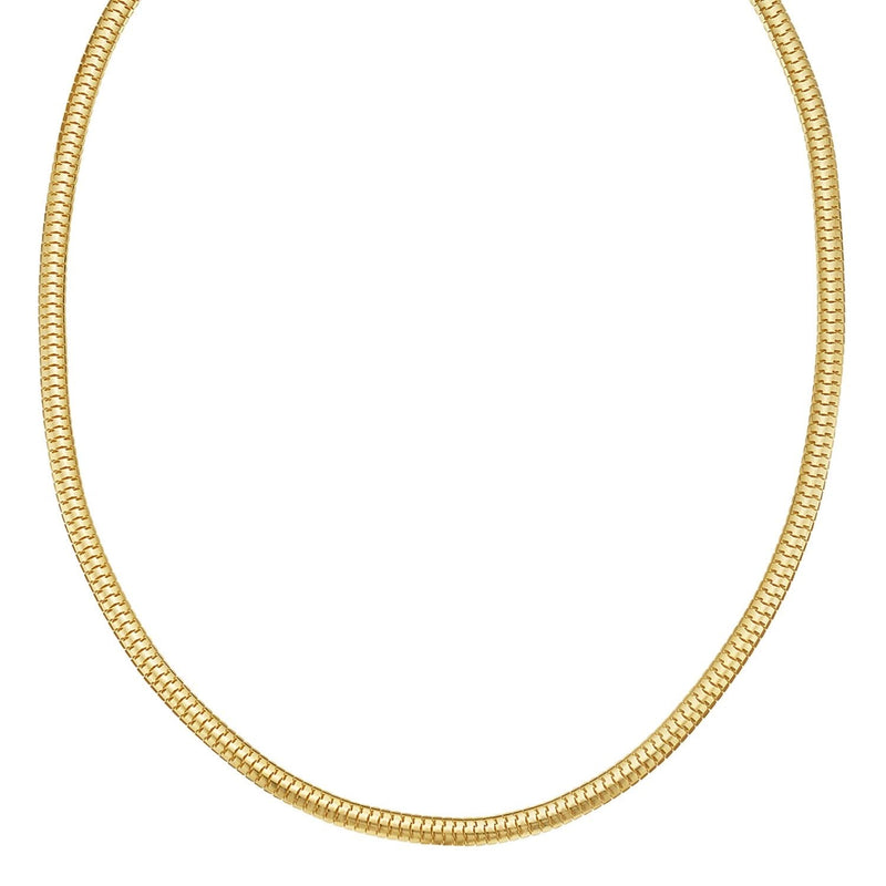 14K Yellow Gold Lite Oval Snake Chain (4.50 mm) 14K yellow gold snake chain with 4.50 mm oval link profile