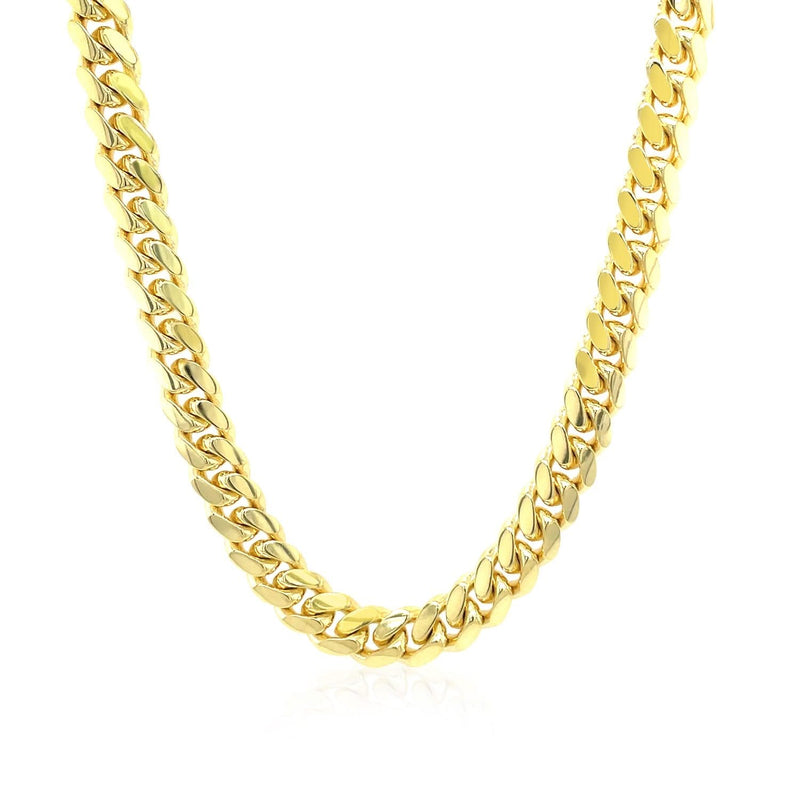 10k Yellow Gold Classic Miami Cuban Solid Chain (6.10 mm) 10K yellow gold Miami Cuban solid chain with interlocking oval links, 6.10 mm