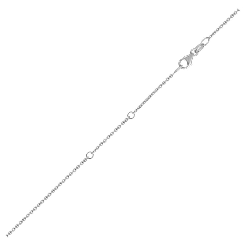 18K White Gold Double Extendable Cable Chain (1.30 mm) 18K white gold cable chain with fine 1.30 mm interlocking oval links