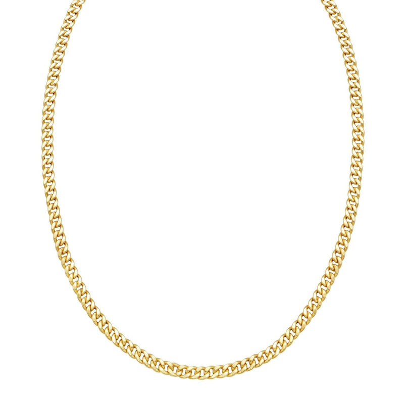 14K Yellow Gold Petite Faceted Cuban Link Chain Necklace (4.50 mm) 14K yellow gold petite faceted Cuban link chain necklace 4.50 mm