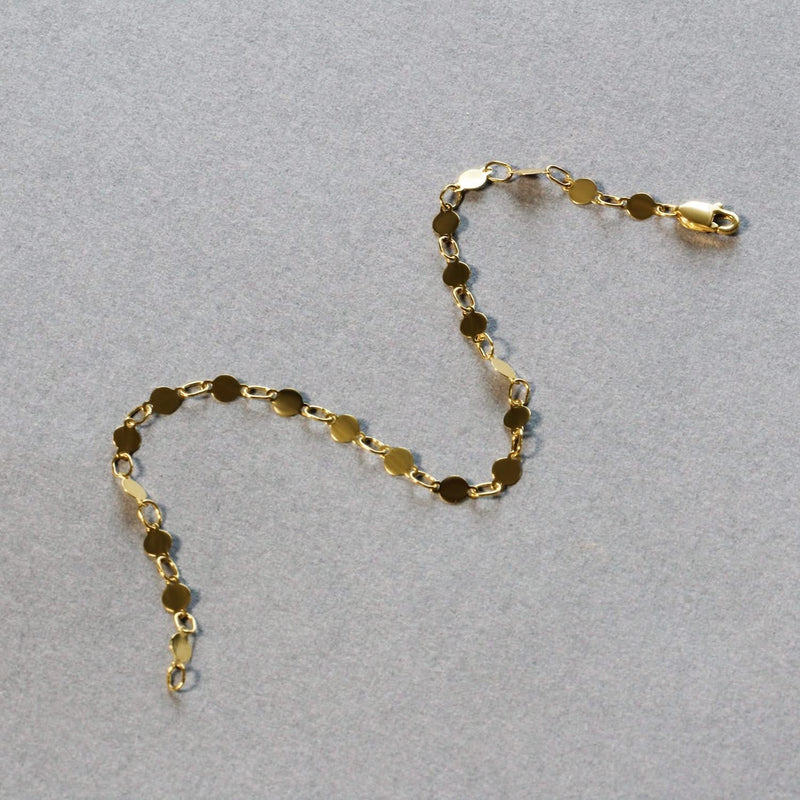 14k Yellow Gold Bracelet with Polished Circles (3.90 mm) 14K yellow gold bracelet with polished open circle links 3.90 mm wide