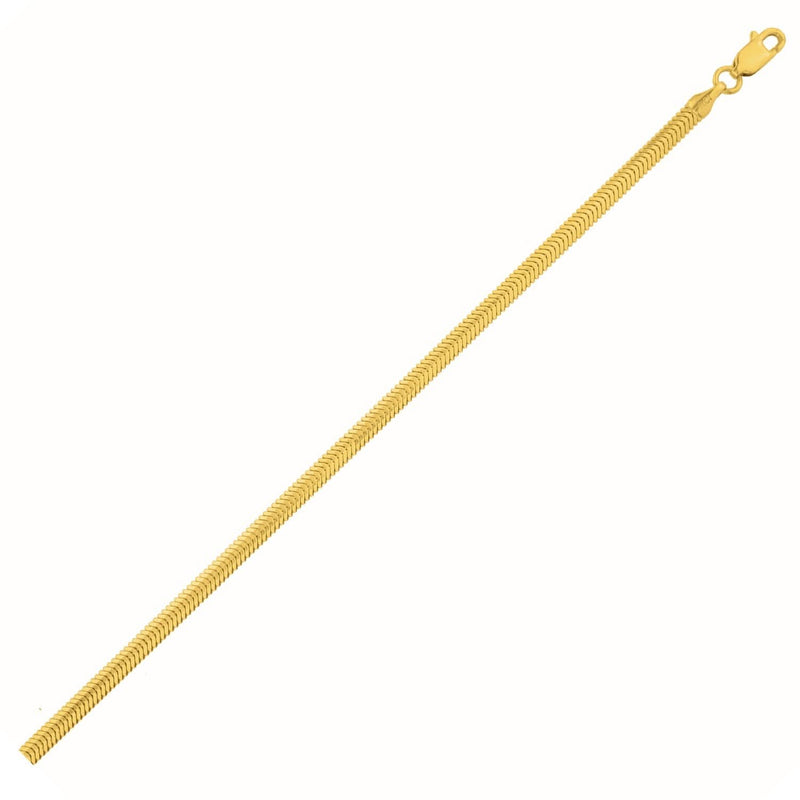 14K Yellow Gold Oval Snake Chain (3.30 mm) 14K yellow gold snake chain with rounded oval links at 3.30 mm