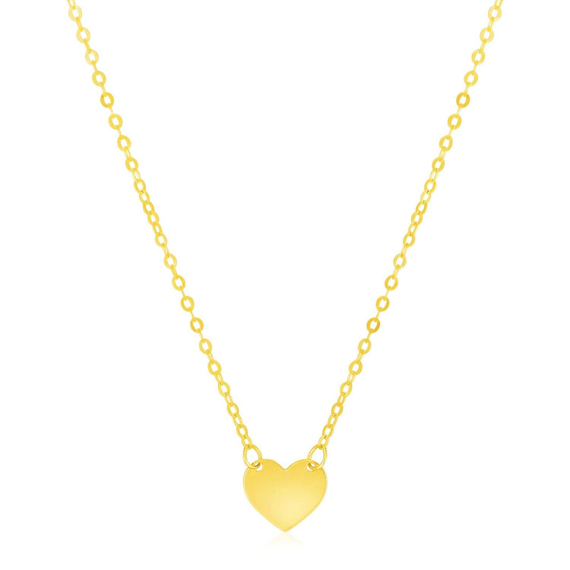 14k Yellow Gold Polished Mini Heart Necklace Product Image