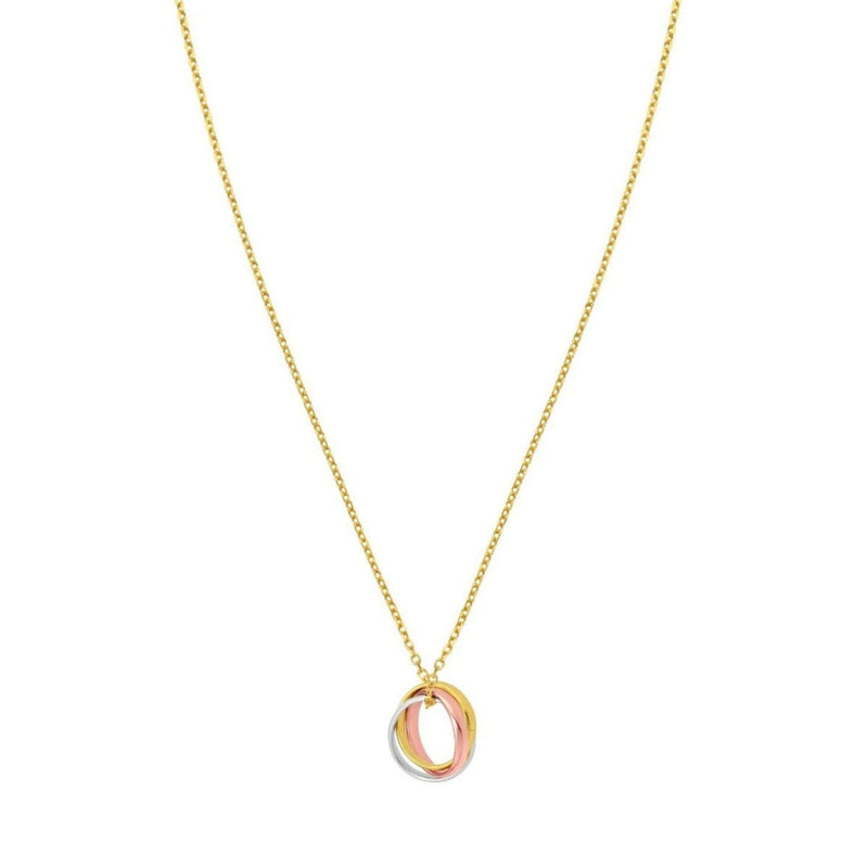 14K Tri Color Gold Trinity Chain Necklace 14K tri-color gold trinity chain necklace with yellow, white, and rose links