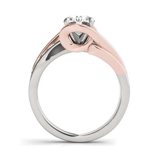 14k White And Rose Gold Bypass Shank Diamond Engagement Ring (1 1/8 cttw) Product Image