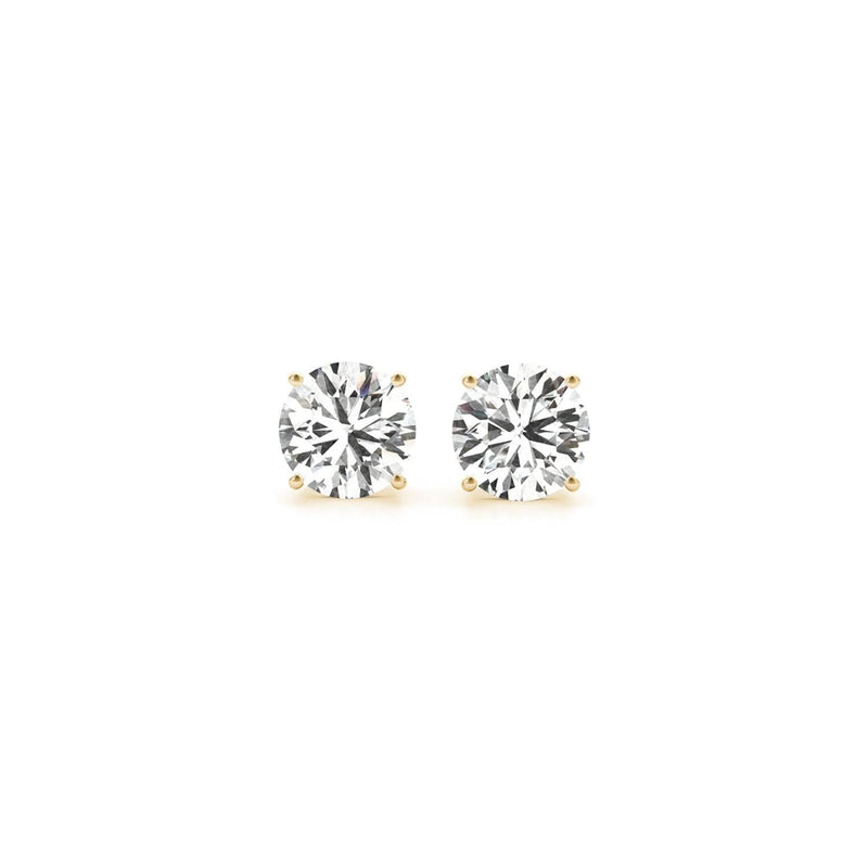 14K yellow gold ring with 2 round diamond stones