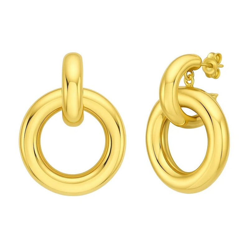 14K Yellow Gold Polished Round Linked Hoop Earrings 14K yellow gold round linked hoop earrings with polished finish