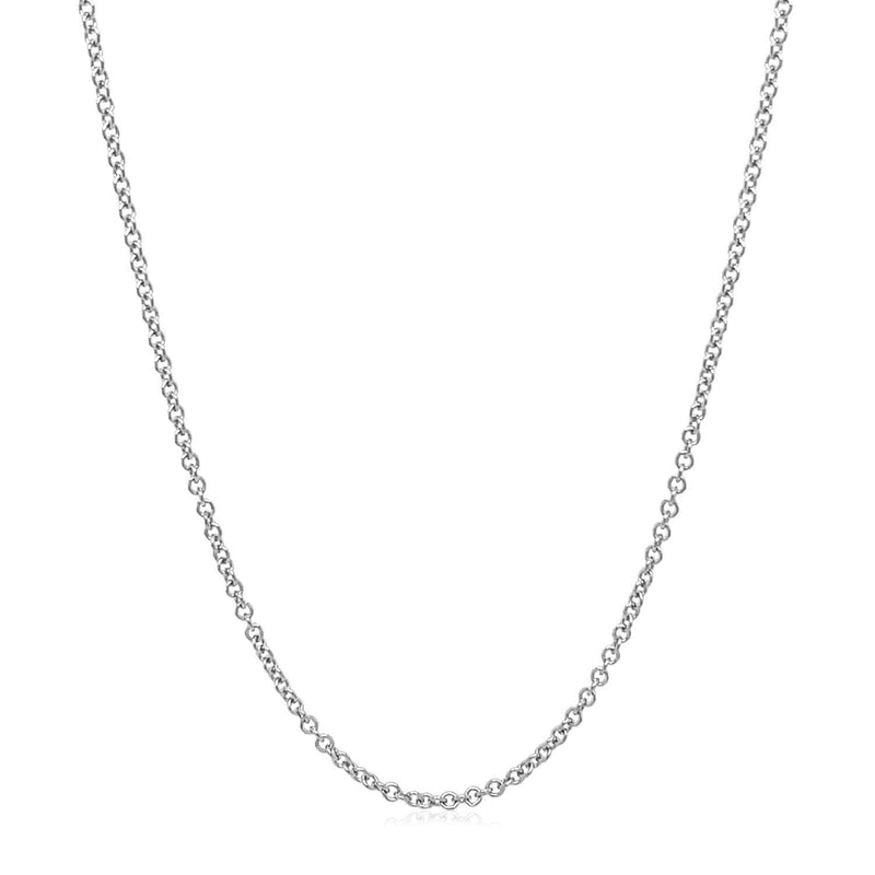14k White Gold Round Cable Link Chain (1.50 mm) 14K white gold cable link chain with round interlocking links, 1.50 mm