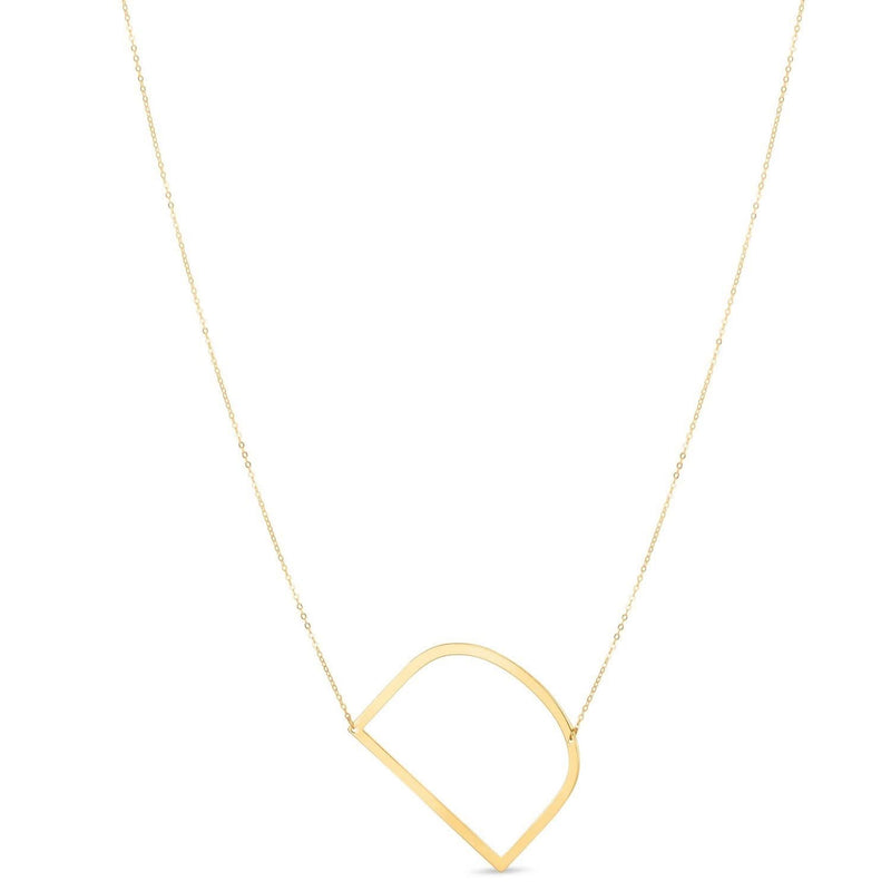 14K Yellow Gold Yours Truly Large Initial D Necklace 14K yellow gold large initial D letter pendant necklace with polished finish