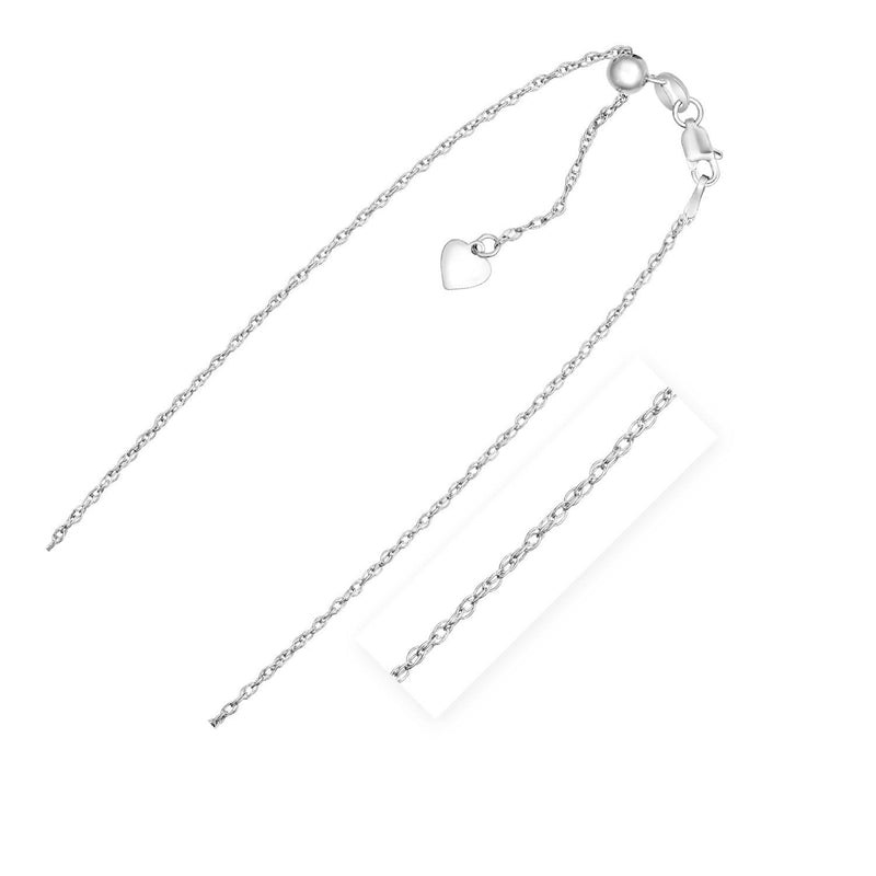 Sterling Silver 1.5mm Adjustable Rope Chain Sterling silver 1.5mm adjustable rope chain with twisted spiral links