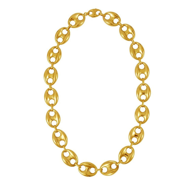 Puffed Mariner Link 16mm Necklace in 14K Yellow Gold 14K yellow gold puffed mariner link 16mm necklace