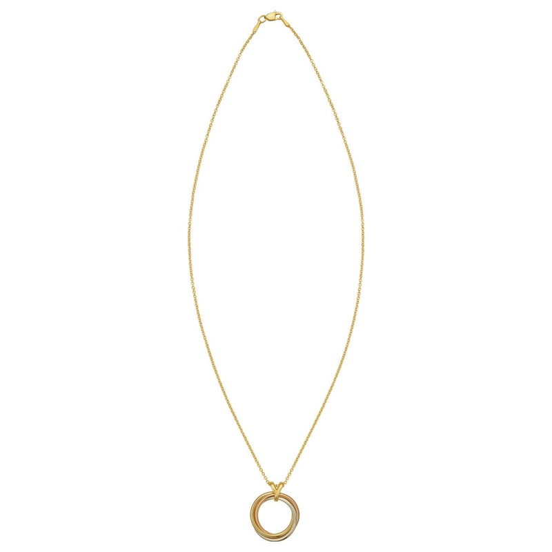 14K Tri Color Gold Interlocking Circle Pendant Necklace 14K tri-color gold interlocking circle pendant necklace without stones