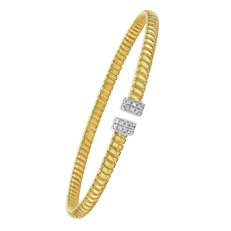 14K Yellow Gold Endcaps Tubogas Cuff Bangle (3.90 mm) 14K yellow gold tubogas cuff bangle with polished endcaps, 3.90 mm band