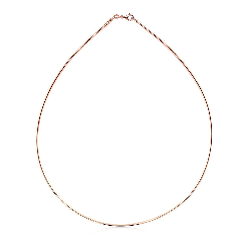 14k Rose Gold Necklace in a Round Omega Chain Style 14K rose gold necklace in a round omega chain style