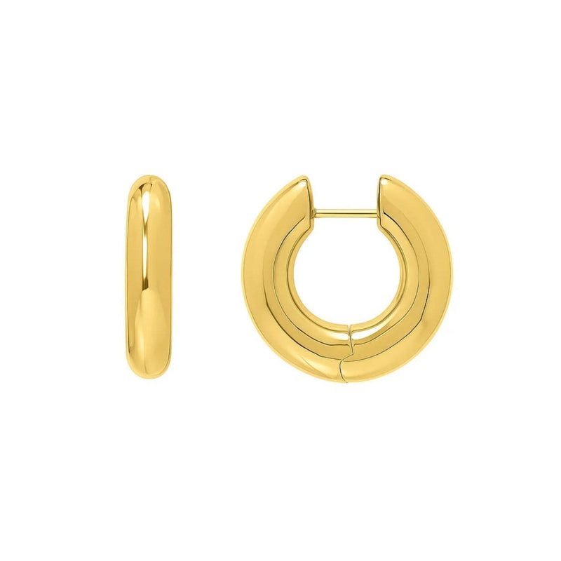Medium Round Electroform Hoop Earrings in 14K Yellow Gold 14K yellow gold medium round electroform hoop earrings with smooth seamless finish