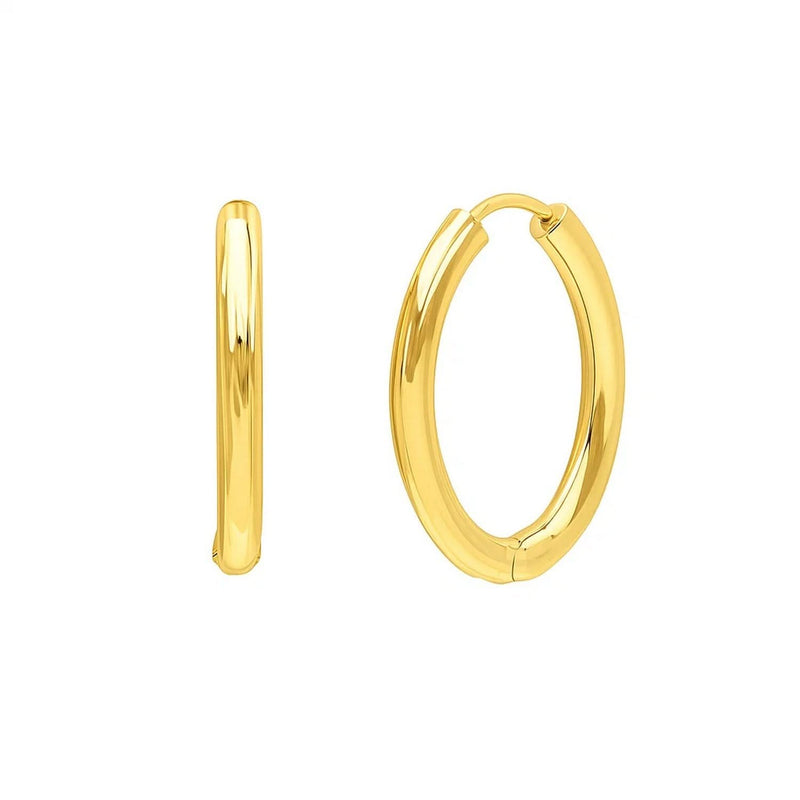 Endless Engraved Oval Hoop Earrings in 14K Yellow Gold 14K yellow gold oval engraved hoop earrings with slim profile