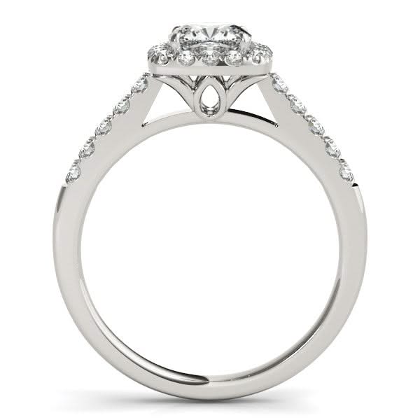 14k White Gold Square Outer Shape Round Diamond Engagement Ring (3/4 cttw) Product Image