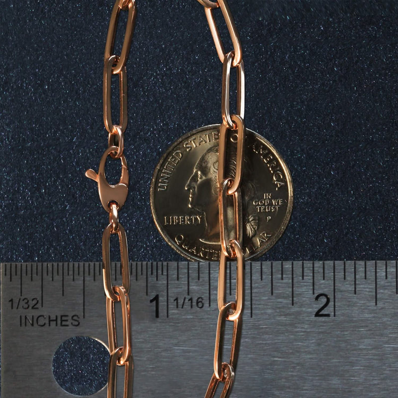 14K Rose Gold Bold Paperclip Chain Bracelet (4.20 mm) Product Image