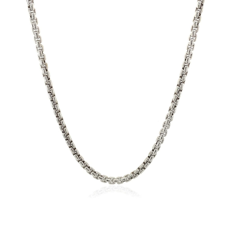 Sterling Silver Rhodium Plated Round Box Chain (1.30 mm) Product Image