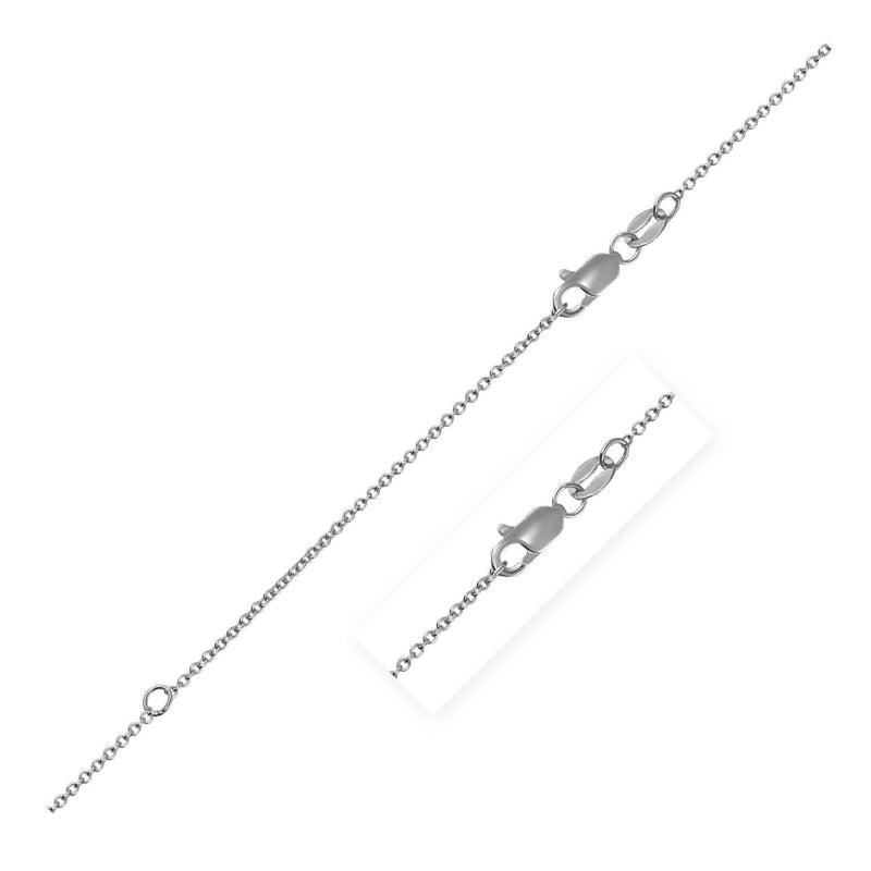 Extendable Cable Chain in 18k White Gold (1.00 mm) 18K white gold cable chain with fine 1.00 mm oval links