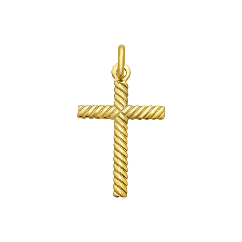 14K Yellow Gold Cable Cross Pendant 14K yellow gold cross pendant with cable bail and no stones