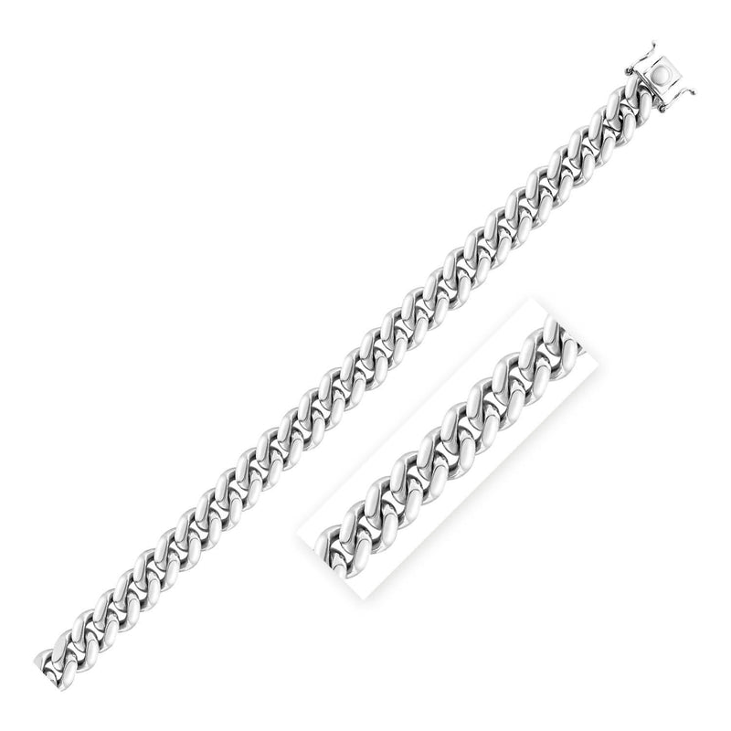 Sterling Silver Rhodium Plated Miami Cuban Chain 9.8mm Product Image