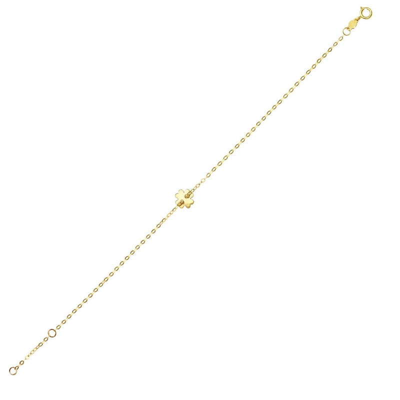 14K Yellow Gold Clover Bracelet 14K yellow gold clover link bracelet with secure clasp