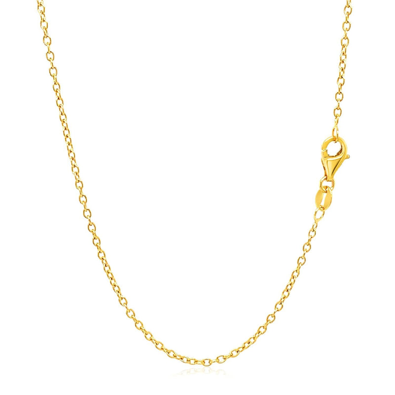 18k Yellow Gold Round Cable Link Chain (1.50 mm) Product Image