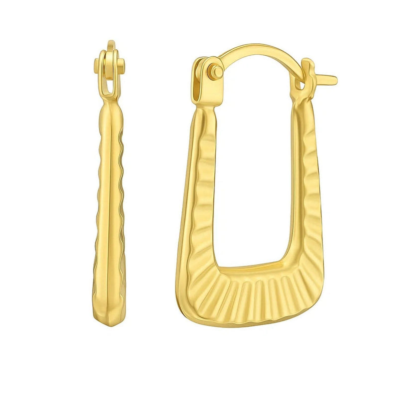 14K Yellow Gold Round Back to Back Hoop Earrings 14K yellow gold round back to back hoop earrings in polished gold