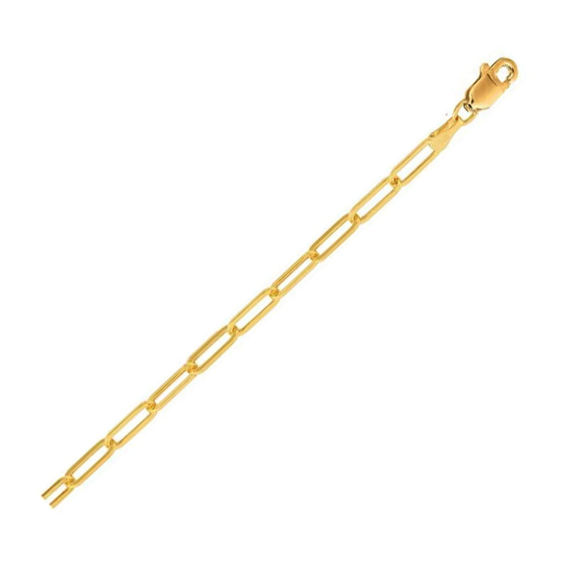 14K Yellow Gold Lite Paperclip Anklet (3.2mm) 14K yellow gold paperclip anklet with 3.2mm flat elongated links