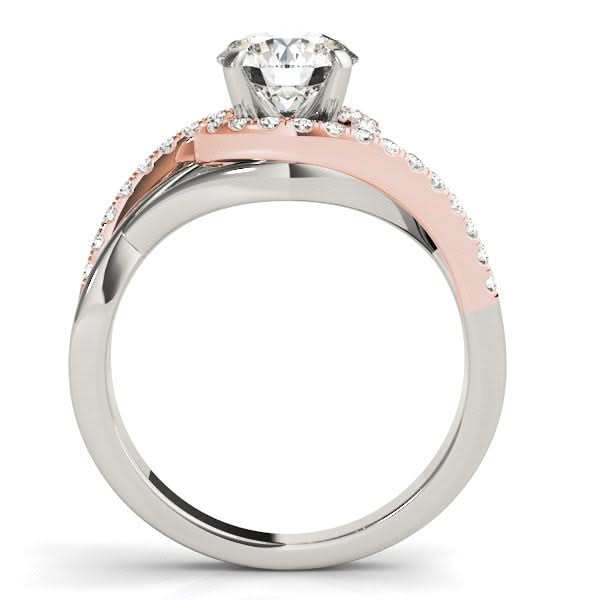 14k White And Rose Gold Bypass Diamond Engagement Ring (1 1/4 cttw) Product Image