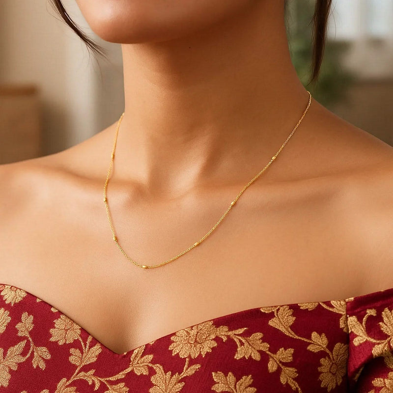Bead Links Pendant Chain in 14k Yellow Gold (1.50 mm) Product Image