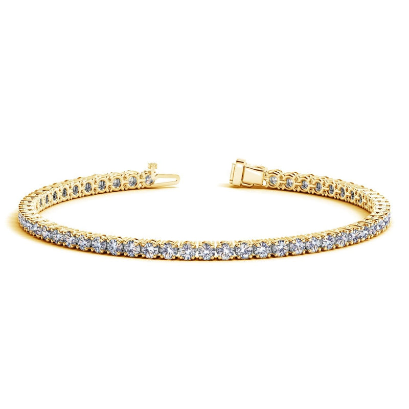 Lab Grown Round Diamond Tennis Bracelet in 14k Yellow Gold(5 cctw F/G VS2/SI1) 14K yellow gold tennis bracelet with round lab grown diamond stones