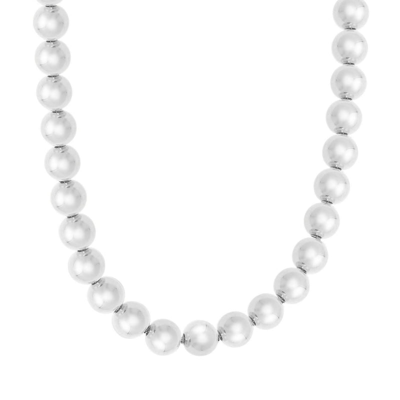Sterling Silver Rhodium Plated Bold Bead Necklace 925 sterling silver rhodium plated bold bead necklace