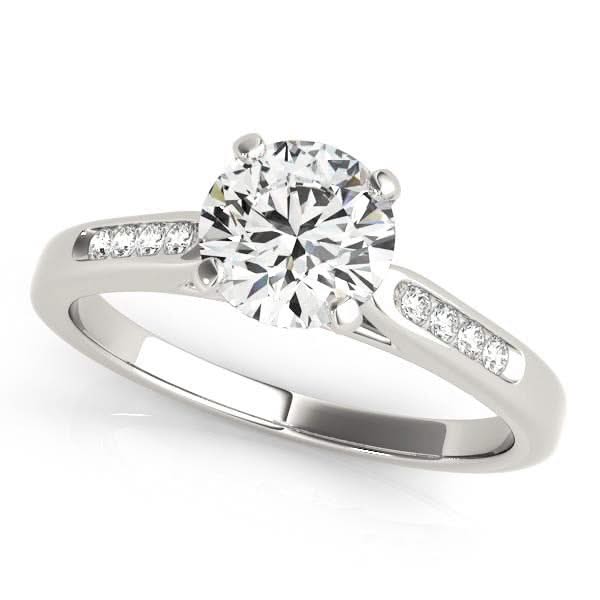 14k White Gold Single Row Diamond Engagement Ring (1 cttw) Product Image
