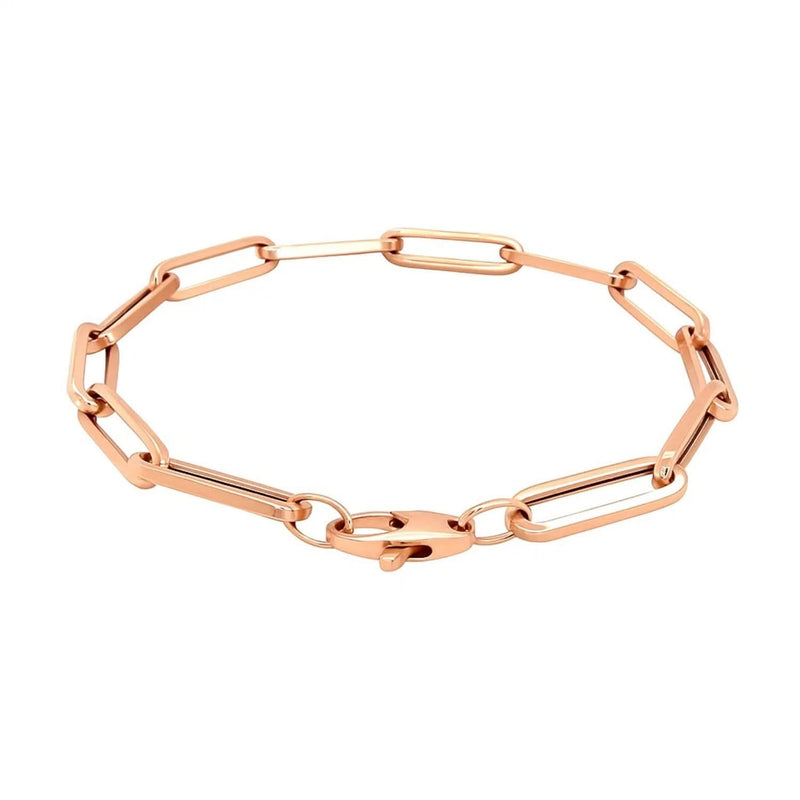 14K Rose Gold Extra Wide Paperclip Chain Bracelet Product Image