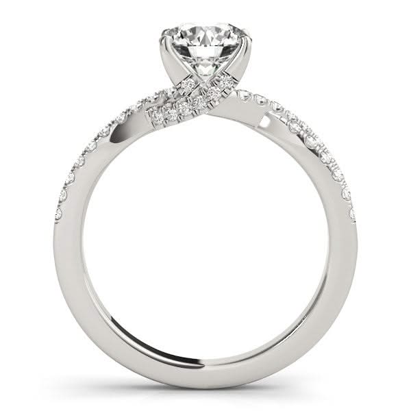 14k White Gold Fancy Prong Split Shank Diamond Engagement Ring (1 1/4 cttw) Product Image