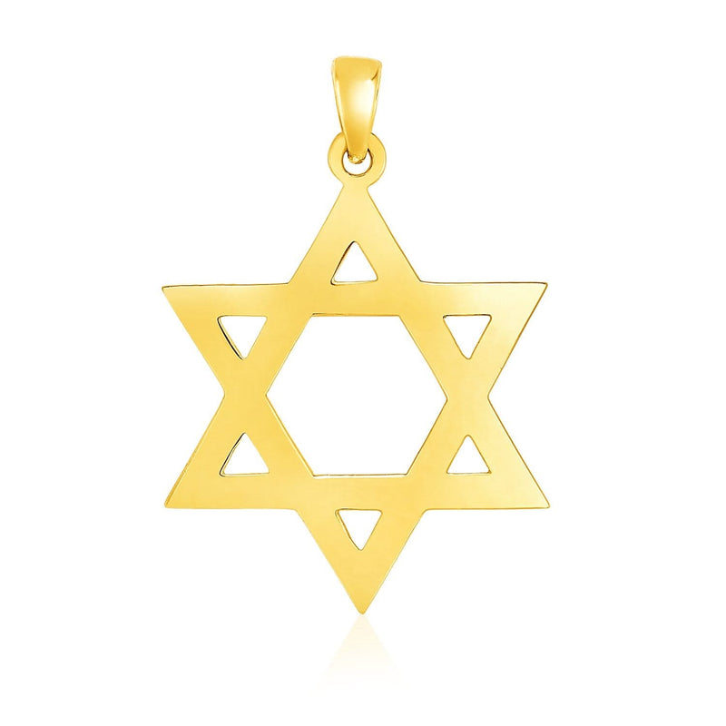 14k Yellow Gold Polished Star of David Pendant 14K yellow gold polished Star of David pendant with open lattice design