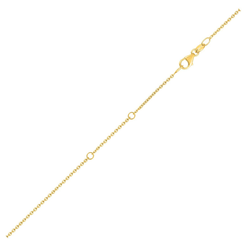 18K Yellow Gold Double Extendable Cable Chain (1.30 mm) 18K yellow gold double extendable cable chain in a fine 1.30 mm gauge