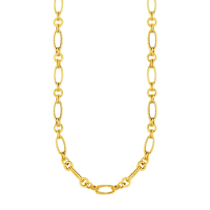 14k Yellow Gold Twisted and Polished Link Necklace 14K yellow gold twisted and polished link necklace