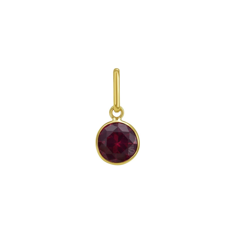 14K Yellow Gold Round Ruby Charm Pendant 14K yellow gold pendant with round ruby stone