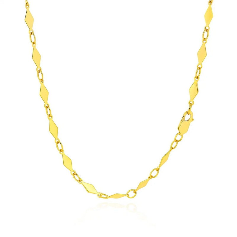 14K Yellow Gold Polished Diamond Motif Chain (3.00 mm) Product Image
