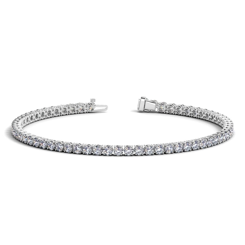 Lab Grown Round Diamond Tennis Bracelet in 14k White Gold (4 cctw F/G VS2/SI1) 14K white gold tennis bracelet with round F/G diamond stones