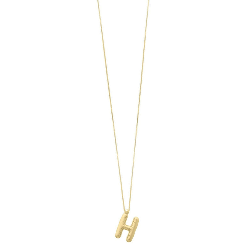 14K Yellow Gold Helium Initial H Pendant 14K yellow gold initial H pendant with polished open letter design
